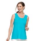Women's Croft & Barrow&reg; Pleated Scoopneck Tank, Size: Xl, Med Blue