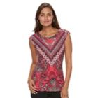 Women's Dana Buchman Button-shoulder Top, Size: Small, Lt Orange