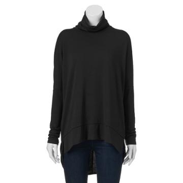 Juniors' Ransom Drop-shoulder Turtleneck, Girl's, Size: Large, Black