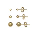Primrose 14k Gold Over Silver 3-pair Ball Stud Earring Set, Women's