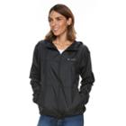 Women's Columbia Hooded Rain Jacket, Size: Large, Grey (charcoal)