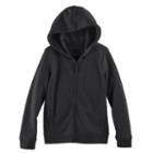 Girls 4-10 Jumping Beans&reg; Zip-front Hoodie With Sparkle Details, Size: 5, Black