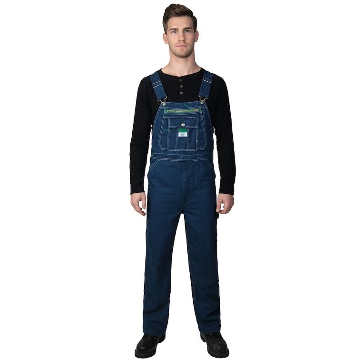 Men's Liberty Rigid Denim Bib Overall, Size: 34x34, Red Overfl