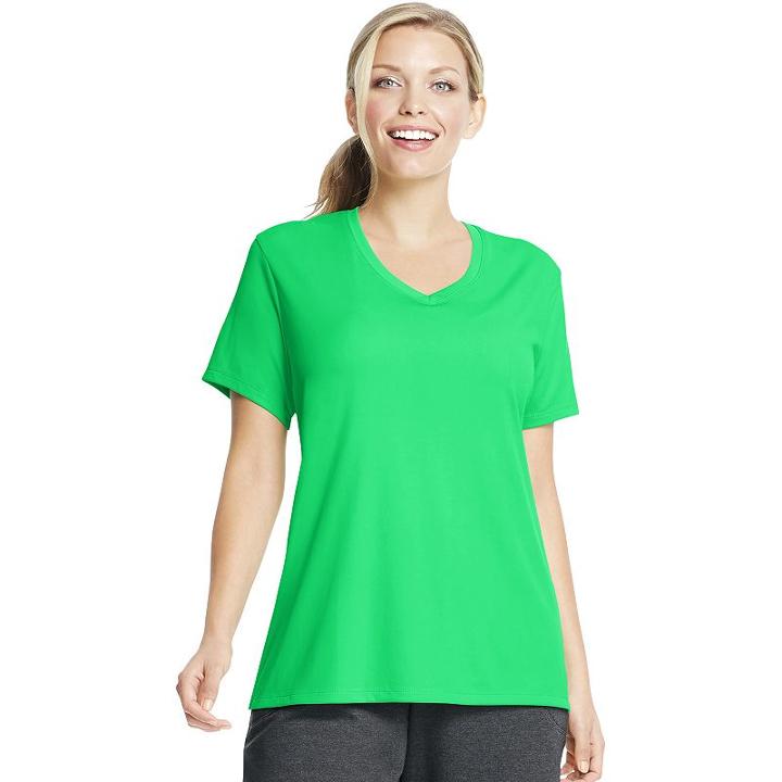 Plus Size Just My Size Cool Dri Performance V-neck Tee, Women's, Size: 1xl, Green