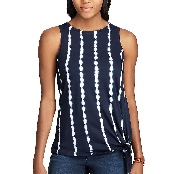 Women's Chaps Jersey Tie-dye Sleeveless Tee, Size: Xs, Light Blue