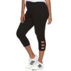 Juniors' Plus Size So&reg; Cutout Yoga Capri, Teens, Size: 3xl, Black