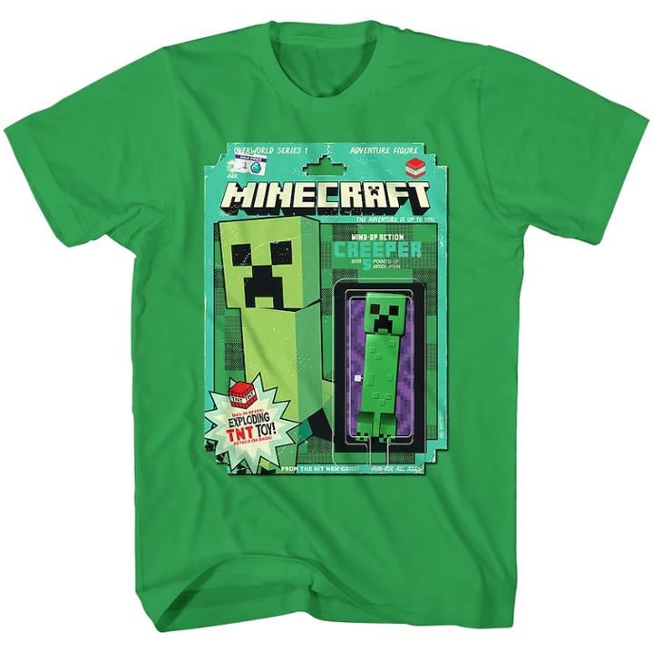 Boys 8-20 Minecraft Creeper Tee, Size: Medium, Brt Green