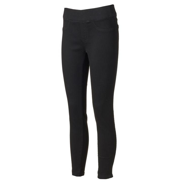 Women's Apt. 9® Pull On Skinny Jeans, Size: 10, Black