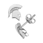 Dayna U Michigan State Spartans Sterling Silver Logo Stud Earrings, Women's, Grey