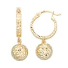 Forever 14k Textured Ball Hoop Earrings, Women's, Gold