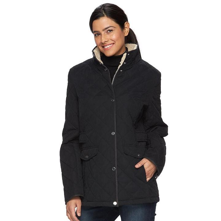 Women's Croft & Barrow® Quilted Jacket, Size: Xl, Black