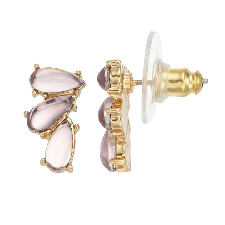 Lc Lauren Conrad Teardrop Cluster Nickel Free Drop Earrings, Women's, White