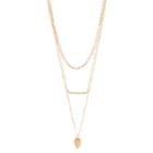 Gold Tone Multi Strand Layered Necklace, Women's