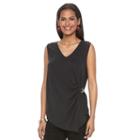 Women's Apt. 9&reg; Ruched Tank, Size: Small, Black