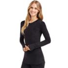 Women's Cuddl Duds Plush Velour Top, Size: Medium, Black