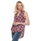 Women's Rock & Republic&reg; Faux-wrap Tank, Size: Xl, Red