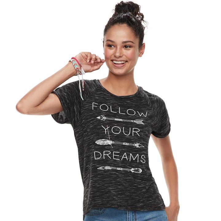 Juniors' Space-dyed Follow Your Dreams Tee, Teens, Size: Small, Oxford