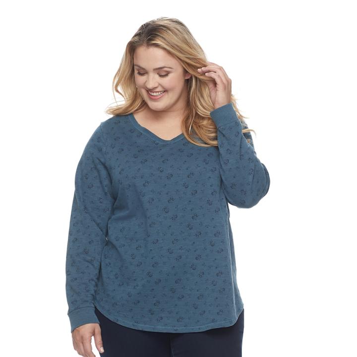 Plus Size Sonoma Goods For Life&trade; Sweatshirt, Women's, Size: 1xl, Blue (navy)