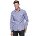 Men's Apt. 9&reg; Premier Flex Slim-fit Stretch Woven Button-down Shirt, Size: Med Slim, Blue