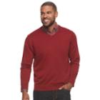 Men's Sonoma Goods For Life&trade; Coolmax Classic-fit V-neck Sweater, Size: Large, Dark Red