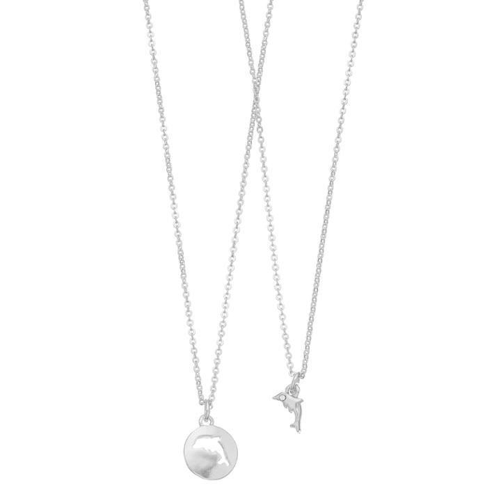 Lc Lauren Conrad Punch Out Dolphin Pendant Necklace, Women's, Silver