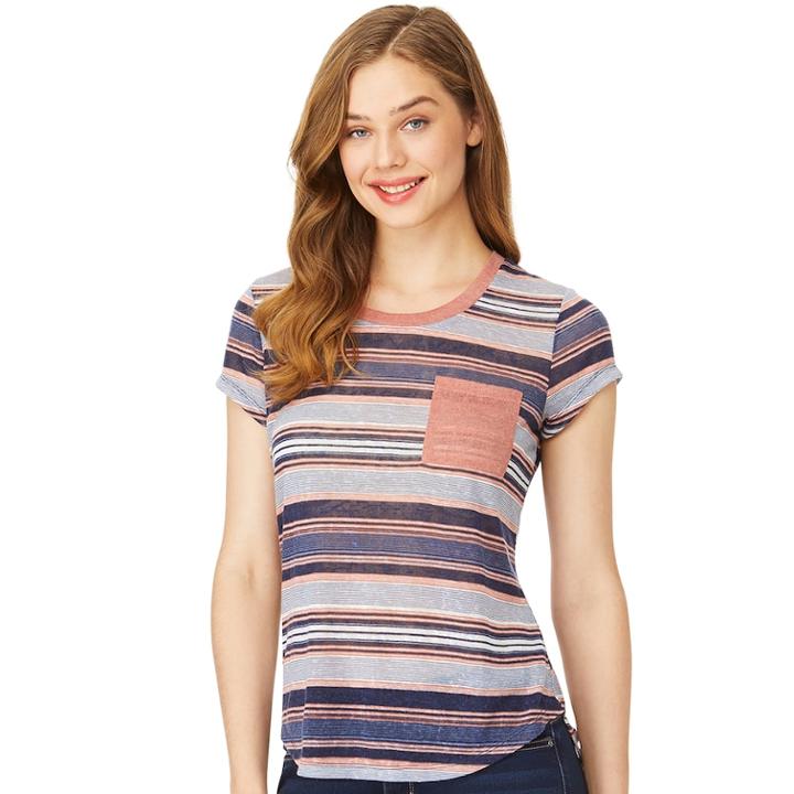 Juniors' Wallflower Scoopneck Tee, Teens, Size: Medium, Brown Over