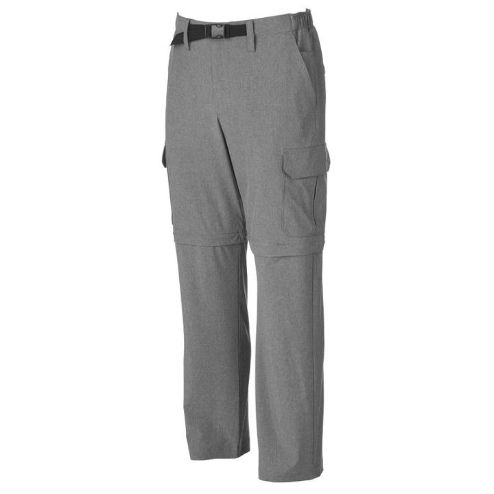 Men's Croft & Barrow&reg; Classic-fit Performance Stretch Belted Convertible Cargo Pants, Size: 48x32, Grey