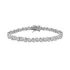 The Silver Lining Cubic Zirconia Silver Tone S-link Tennis Bracelet, Women's, Size: 7.5, White