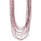 Purple Seed Bead Long Layered Necklace, Women's
