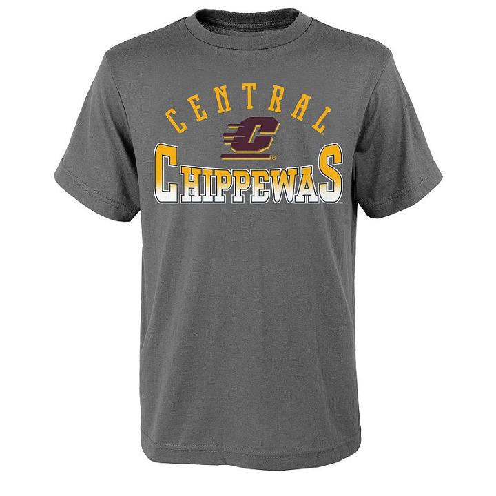 Boys 8-20 Central Michigan Chippewas Fade Tee, Boy's, Size: M(10-12), Grey (charcoal)