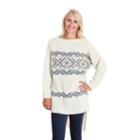 Women's Muk Luks Snowflake Zigzag Sweater Tunic, Size: L-xl, Other Clrs