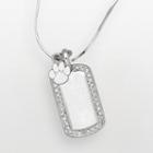 Clemson Tigers Sterling Silver Cubic Zirconia Dog Tag Pendant, Women's, Size: 18, White