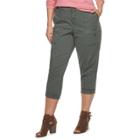 Plus Size Sonoma Goods For Life&trade; Canvas Utility Capris, Women's, Size: 24 W, Grey