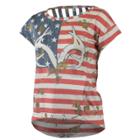 Women's Realtree Independence Print Cap Sleeve Tee, Size: Small, Brown Over