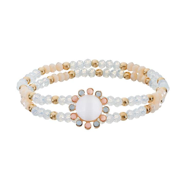Lc Lauren Conrad Pastel Beaded Double Strand Stretch Bracelet, Women's, Multicolor