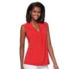 Women's Dana Buchman Knot-front Top, Size: Large, Med Red