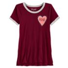 Girls 7-16 & Plus Size Mudd&reg; Ringer Graphic Tee, Size: 12 1/2, Red