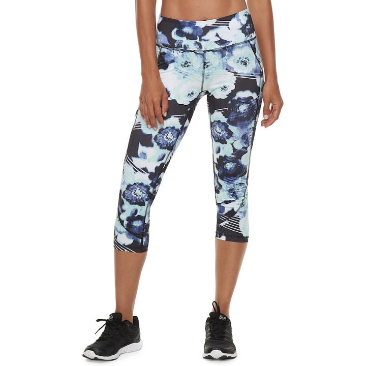 Women's Fila Sport&reg; Ruched Back Midrise Capri Leggings, Size: Xs, Light Blue