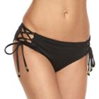 Women's Apt. 9&reg; Lace Up Hipster Bikini Bottoms, Size: Small, Black