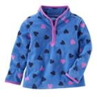 Toddler Girl Oshkosh B'gosh&reg; Heart Printed 1/2-zip Fleece Pullover, Size: 4t, Heart Cali Blue