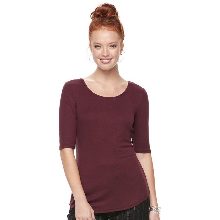 Women's Apt. 9&reg; Essential Scoopneck Tee, Size: Small, Red
