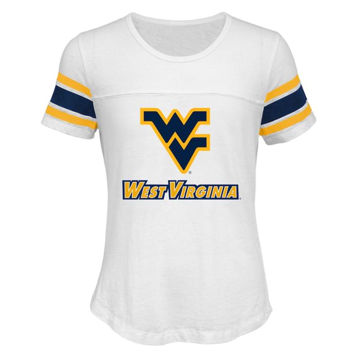 Girls 7-16 West Virginia Mountaineers Team Pride Burnout Tee, Size: S 7-8, White