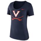 Women's Nike Virginia Cavaliers Logo Scoopneck Tee, Size: Large, Blue (navy)