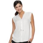 Women's Apt. 9&reg; Tie Accent Blouse, Size: Small, White