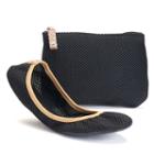 Sidekicks Meside Women's Foldable Ballet Flats, Size: Medium, Black