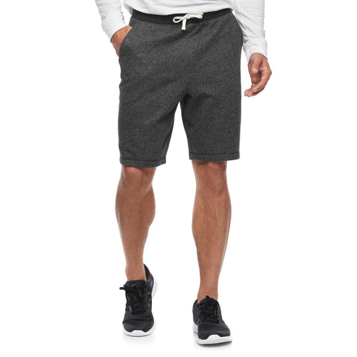 Men's Sonoma Goods For Life&trade; Supersoft Fleece Shorts, Size: Large, Black