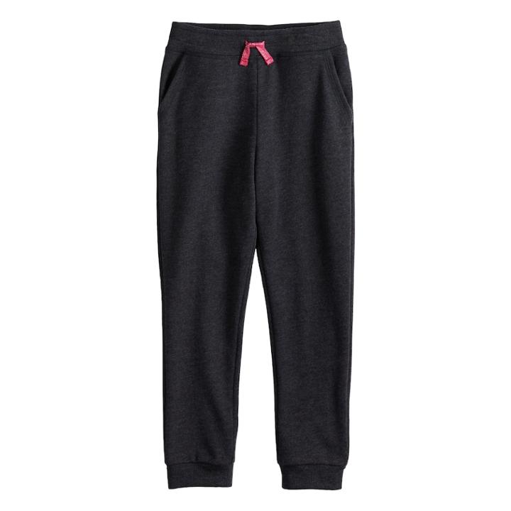 Girls 4-12 Jumping Beans&reg; Fleece Jogger Pants, Size: 8, Black