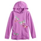 Girls 4-12 Sonoma Goods For Life&reg; Sequined Graphic French Terry Hoodie, Size: 10, Drk Purple
