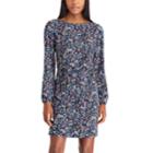 Women's Chaps Floral Crepe Blouson Dress, Size: 10, Black