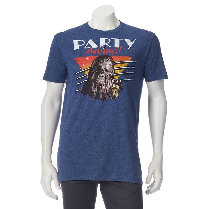Men's Star Wars Chewbacca Tee, Size: Large, Blue (navy)